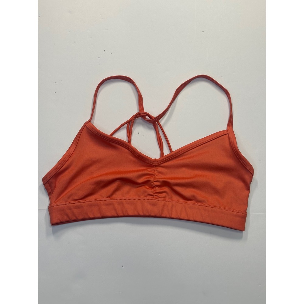Alo Yoga Sunny Strappy Bra Burnt Orange Rust V-Neck Sports Bra Medium